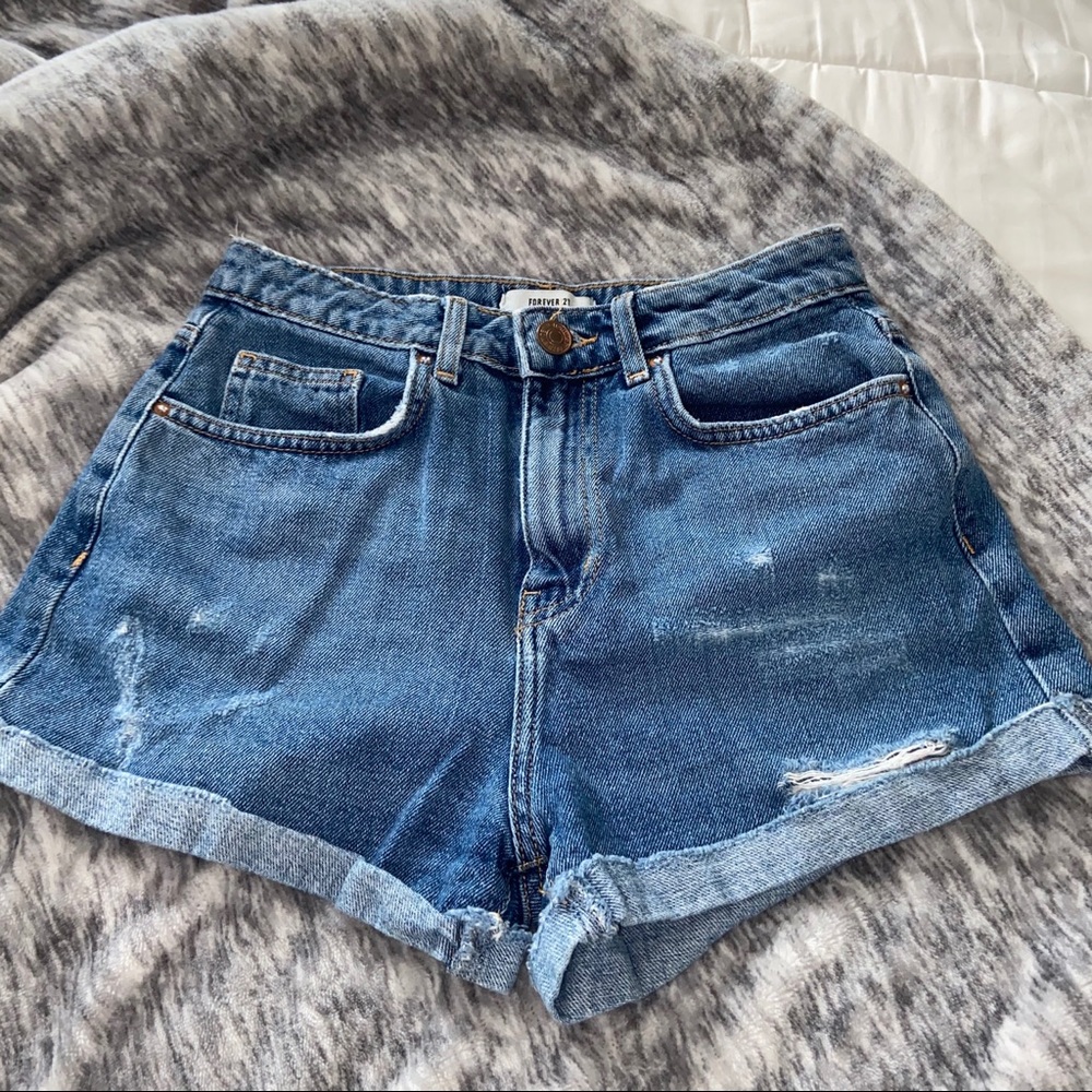 High rise jean shorts